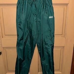 Asics Green Windbreaker Sports Pants